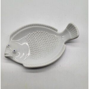 JOYCE CHEN VTG Ginger Garlic Spice Wasabi Grater Porcelain Flounder Fish Japan